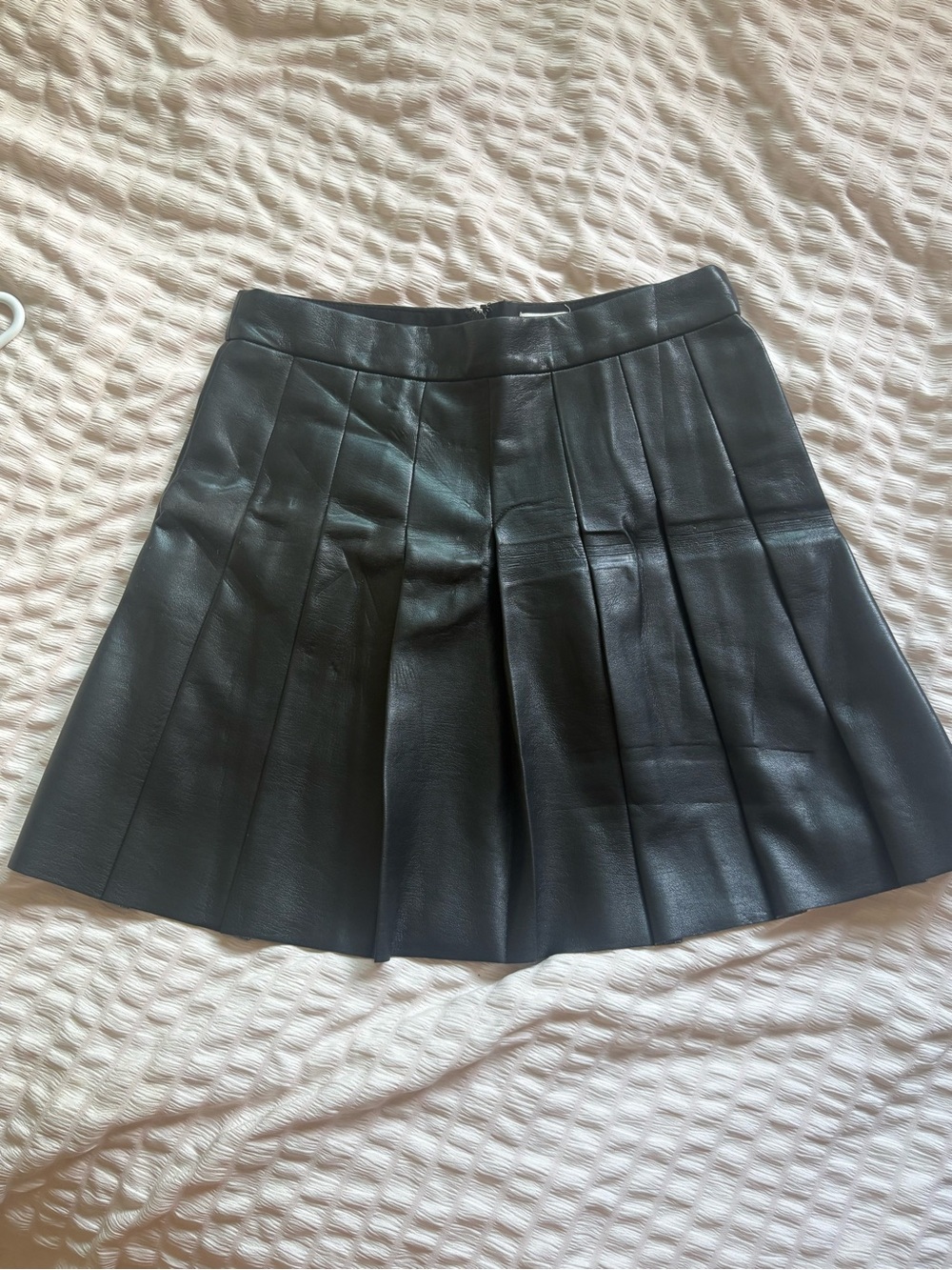 Sunday Best Black Pleated Faux Leather Skater Skirt